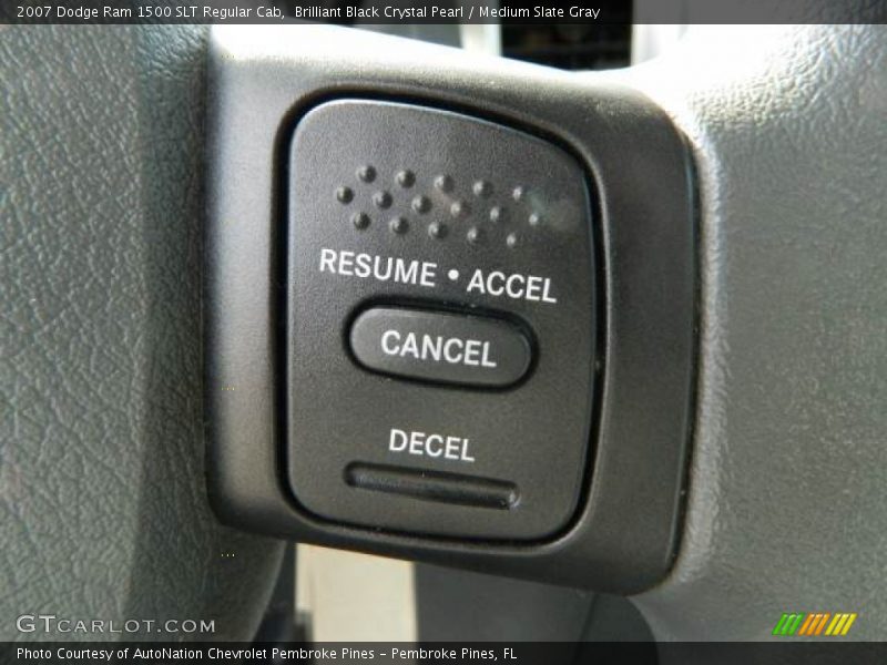 Brilliant Black Crystal Pearl / Medium Slate Gray 2007 Dodge Ram 1500 SLT Regular Cab