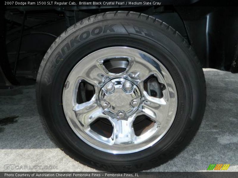 Brilliant Black Crystal Pearl / Medium Slate Gray 2007 Dodge Ram 1500 SLT Regular Cab