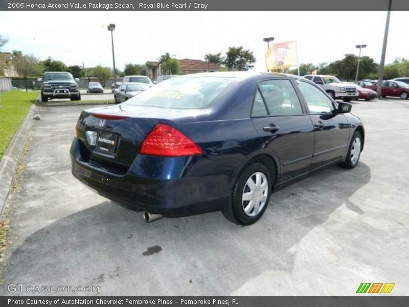 Royal Blue Pearl / Gray 2006 Honda Accord Value Package Sedan