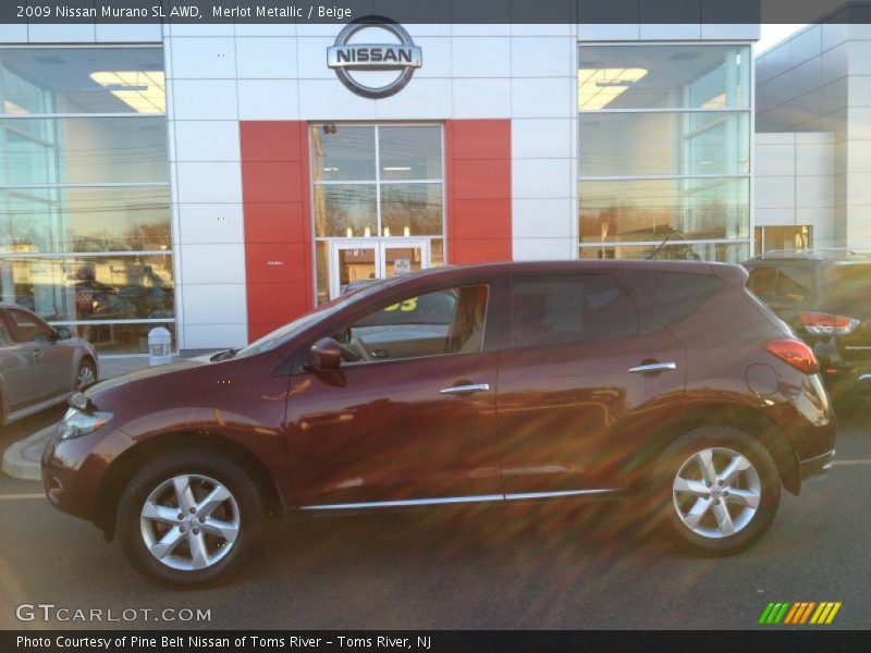 Merlot Metallic / Beige 2009 Nissan Murano SL AWD