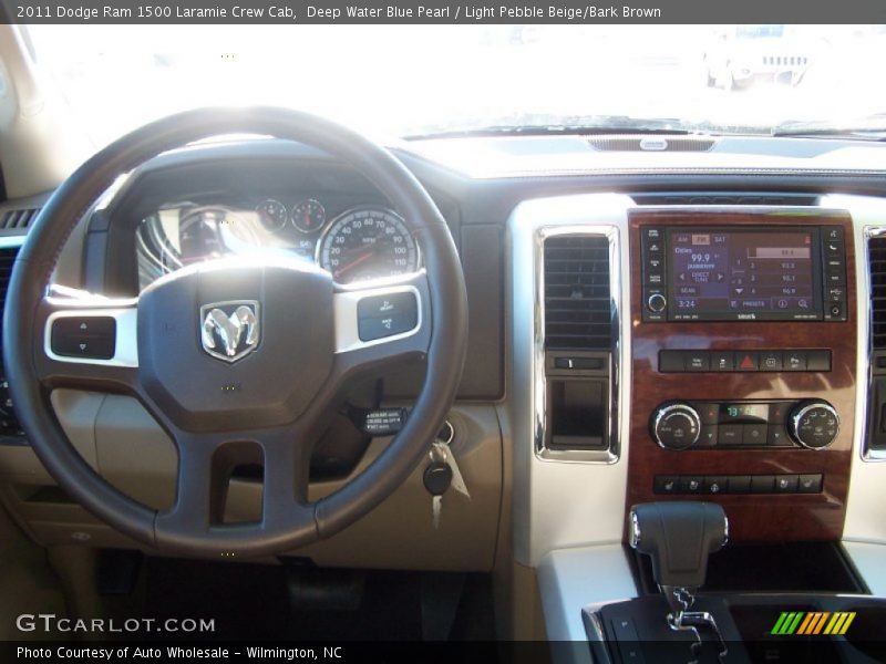 Deep Water Blue Pearl / Light Pebble Beige/Bark Brown 2011 Dodge Ram 1500 Laramie Crew Cab