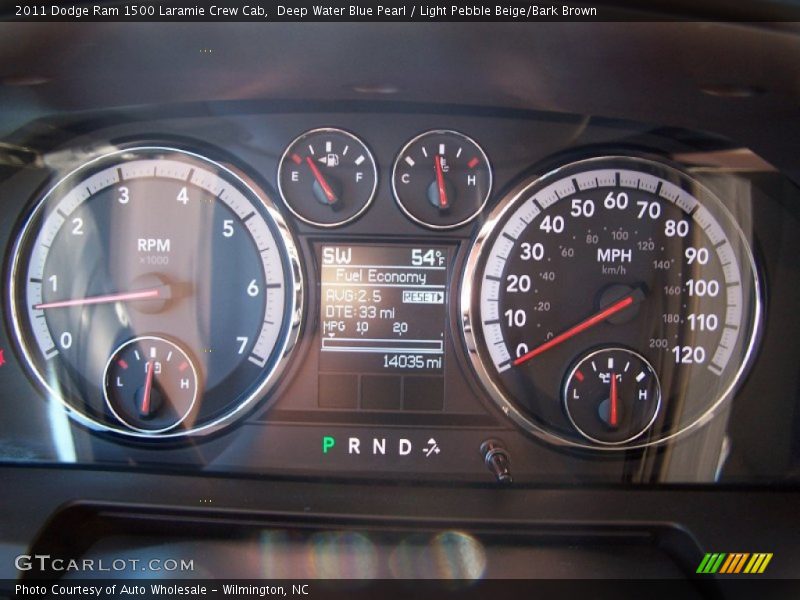 Deep Water Blue Pearl / Light Pebble Beige/Bark Brown 2011 Dodge Ram 1500 Laramie Crew Cab