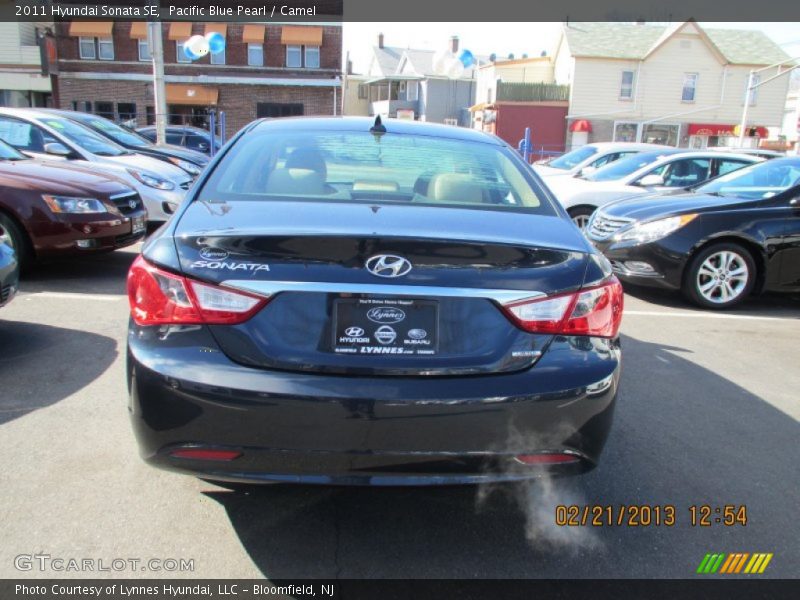 Pacific Blue Pearl / Camel 2011 Hyundai Sonata SE