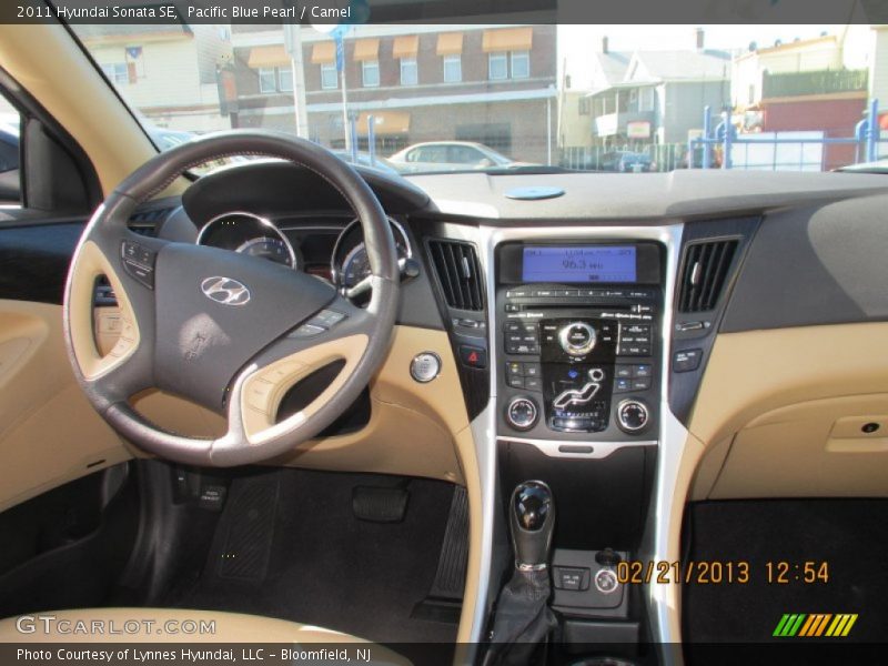 Pacific Blue Pearl / Camel 2011 Hyundai Sonata SE
