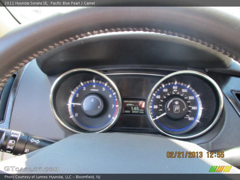 Pacific Blue Pearl / Camel 2011 Hyundai Sonata SE