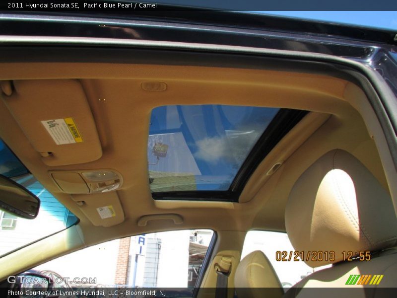 Pacific Blue Pearl / Camel 2011 Hyundai Sonata SE