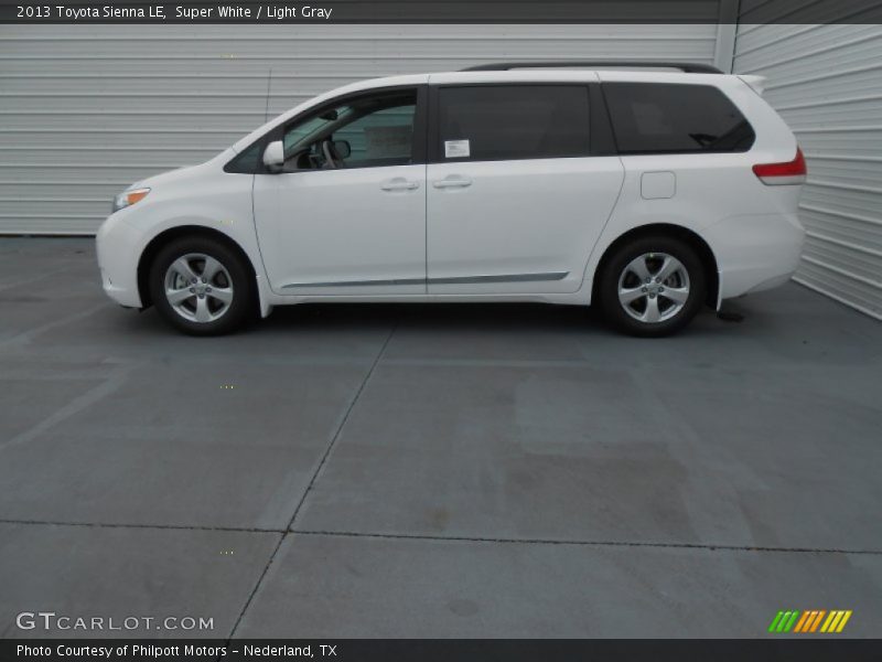 Super White / Light Gray 2013 Toyota Sienna LE