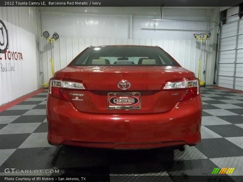 Barcelona Red Metallic / Ivory 2012 Toyota Camry LE