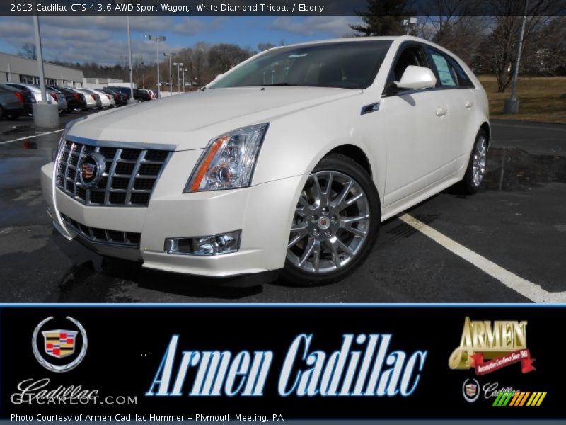 White Diamond Tricoat / Ebony 2013 Cadillac CTS 4 3.6 AWD Sport Wagon