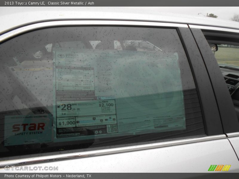 Classic Silver Metallic / Ash 2013 Toyota Camry LE