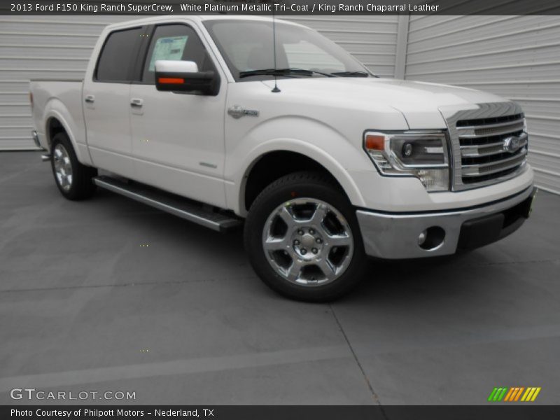 White Platinum Metallic Tri-Coat / King Ranch Chaparral Leather 2013 Ford F150 King Ranch SuperCrew