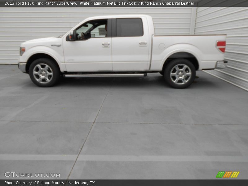 White Platinum Metallic Tri-Coat / King Ranch Chaparral Leather 2013 Ford F150 King Ranch SuperCrew