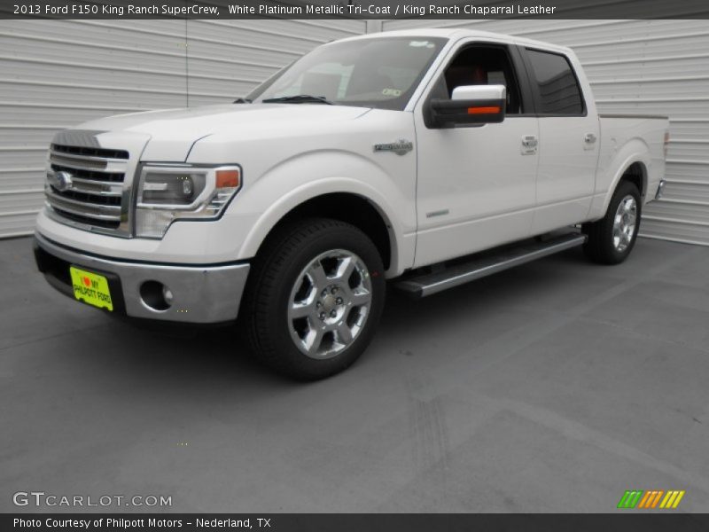 White Platinum Metallic Tri-Coat / King Ranch Chaparral Leather 2013 Ford F150 King Ranch SuperCrew