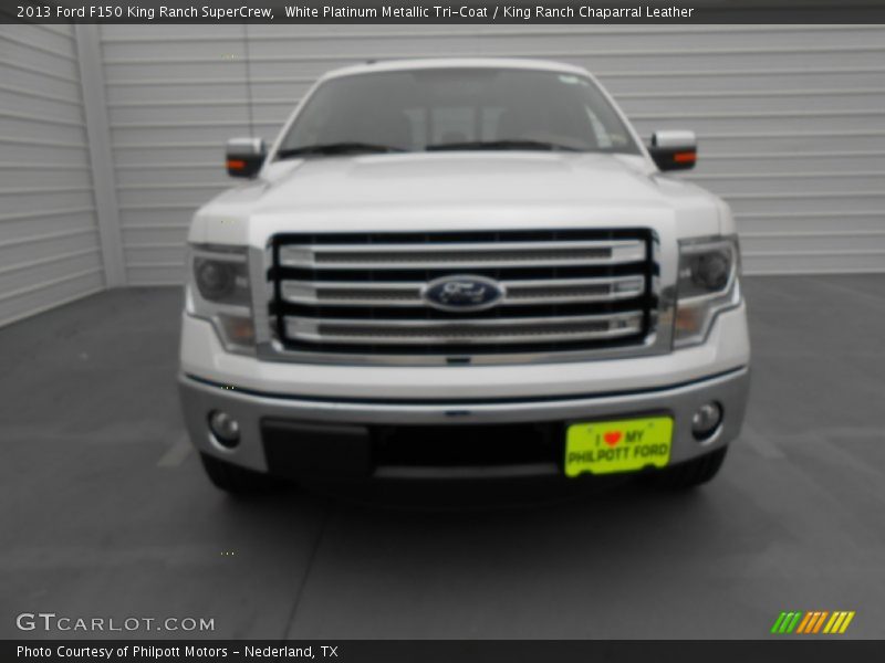 White Platinum Metallic Tri-Coat / King Ranch Chaparral Leather 2013 Ford F150 King Ranch SuperCrew