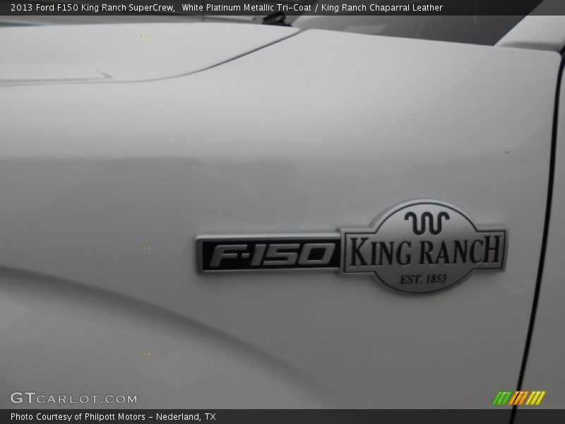 White Platinum Metallic Tri-Coat / King Ranch Chaparral Leather 2013 Ford F150 King Ranch SuperCrew