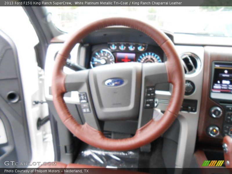 White Platinum Metallic Tri-Coat / King Ranch Chaparral Leather 2013 Ford F150 King Ranch SuperCrew