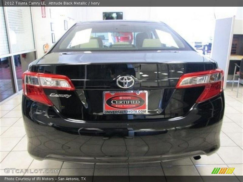 Attitude Black Metallic / Ivory 2012 Toyota Camry LE