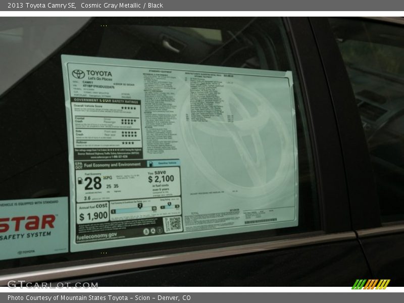 Cosmic Gray Metallic / Black 2013 Toyota Camry SE