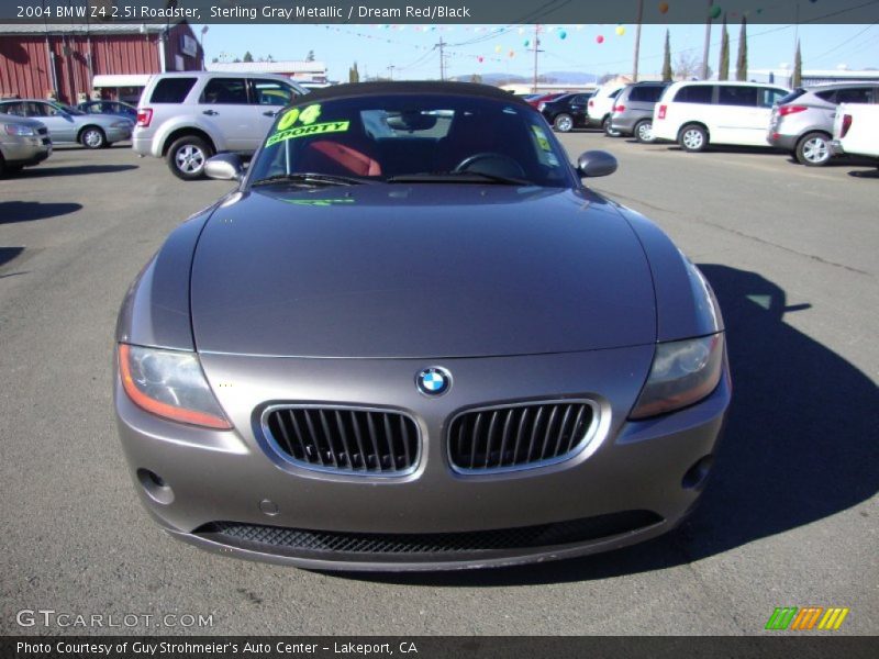 Sterling Gray Metallic / Dream Red/Black 2004 BMW Z4 2.5i Roadster
