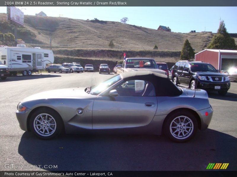 Sterling Gray Metallic / Dream Red/Black 2004 BMW Z4 2.5i Roadster