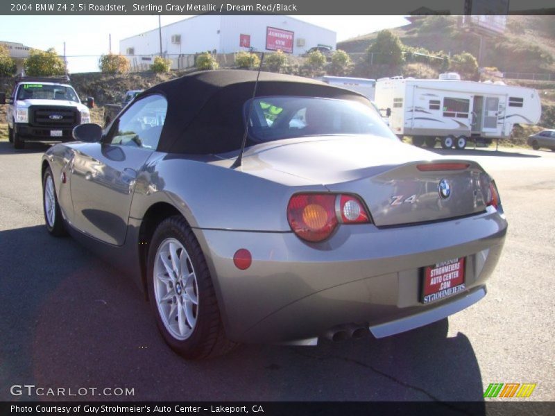 Sterling Gray Metallic / Dream Red/Black 2004 BMW Z4 2.5i Roadster