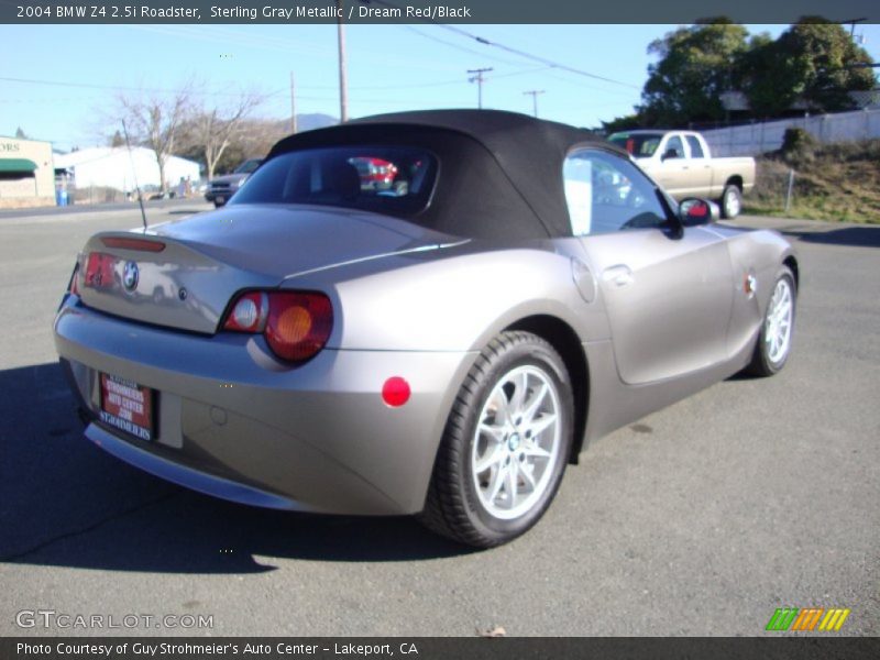 Sterling Gray Metallic / Dream Red/Black 2004 BMW Z4 2.5i Roadster