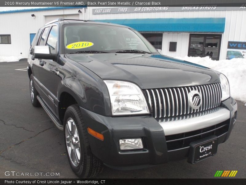 Black Pearl Slate Metallic / Charcoal Black 2010 Mercury Mountaineer V6 Premier AWD