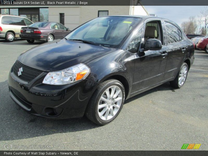 Black Pearl Metallic / Beige 2011 Suzuki SX4 Sedan LE