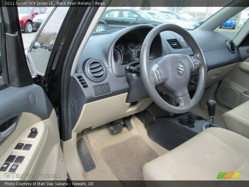 Black Pearl Metallic / Beige 2011 Suzuki SX4 Sedan LE