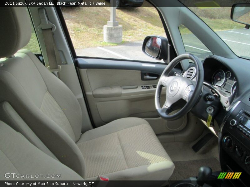 Black Pearl Metallic / Beige 2011 Suzuki SX4 Sedan LE