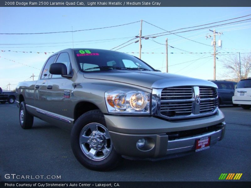 Light Khaki Metallic / Medium Slate Gray 2008 Dodge Ram 2500 Laramie Quad Cab