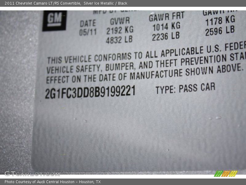Silver Ice Metallic / Black 2011 Chevrolet Camaro LT/RS Convertible