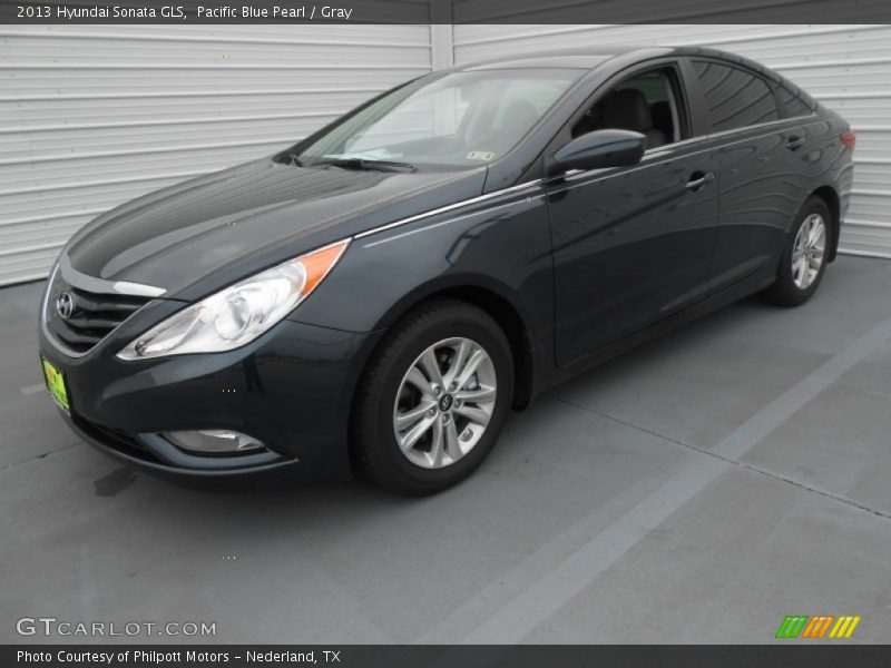 Pacific Blue Pearl / Gray 2013 Hyundai Sonata GLS