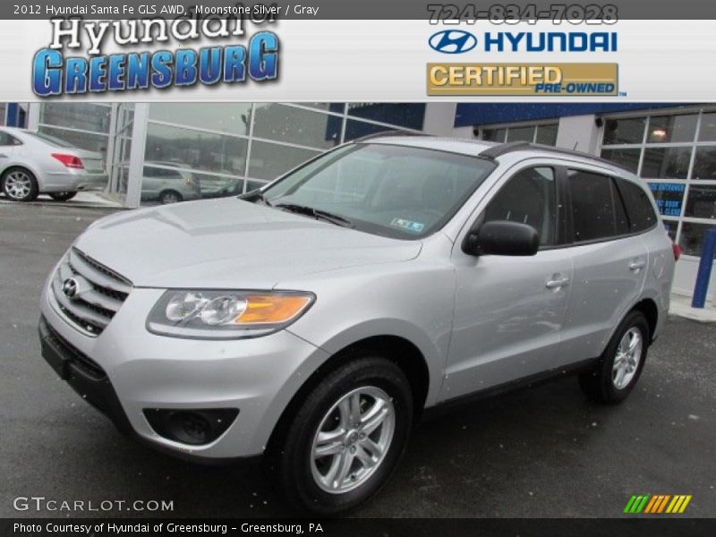 Moonstone Silver / Gray 2012 Hyundai Santa Fe GLS AWD