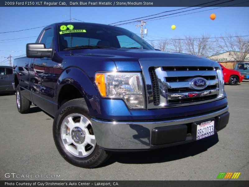 Dark Blue Pearl Metallic / Stone/Medium Stone 2009 Ford F150 XLT Regular Cab