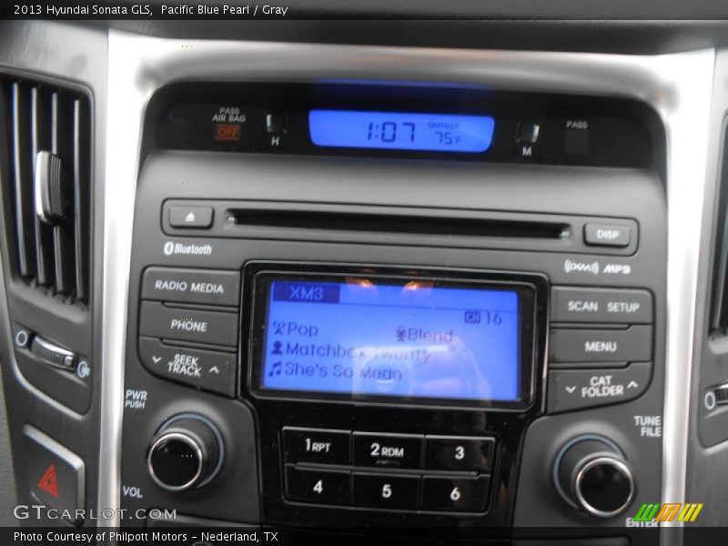 Pacific Blue Pearl / Gray 2013 Hyundai Sonata GLS