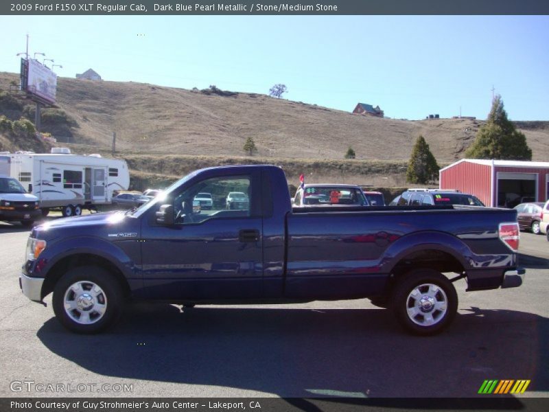Dark Blue Pearl Metallic / Stone/Medium Stone 2009 Ford F150 XLT Regular Cab