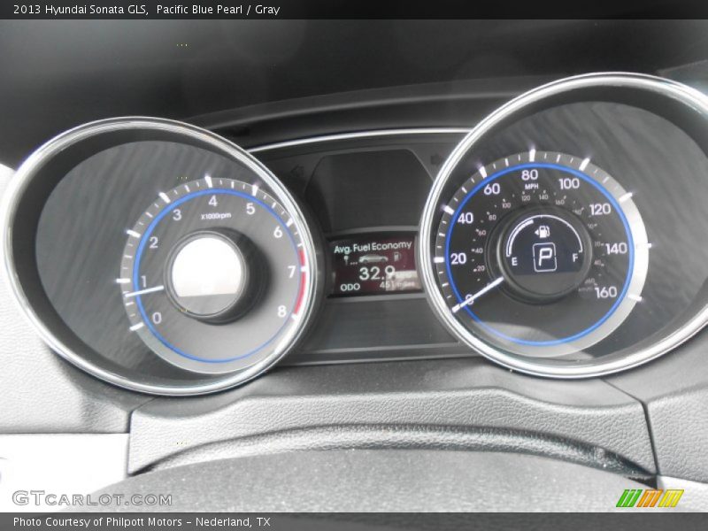 Pacific Blue Pearl / Gray 2013 Hyundai Sonata GLS