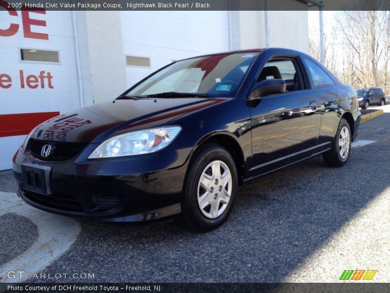 Nighthawk Black Pearl / Black 2005 Honda Civic Value Package Coupe
