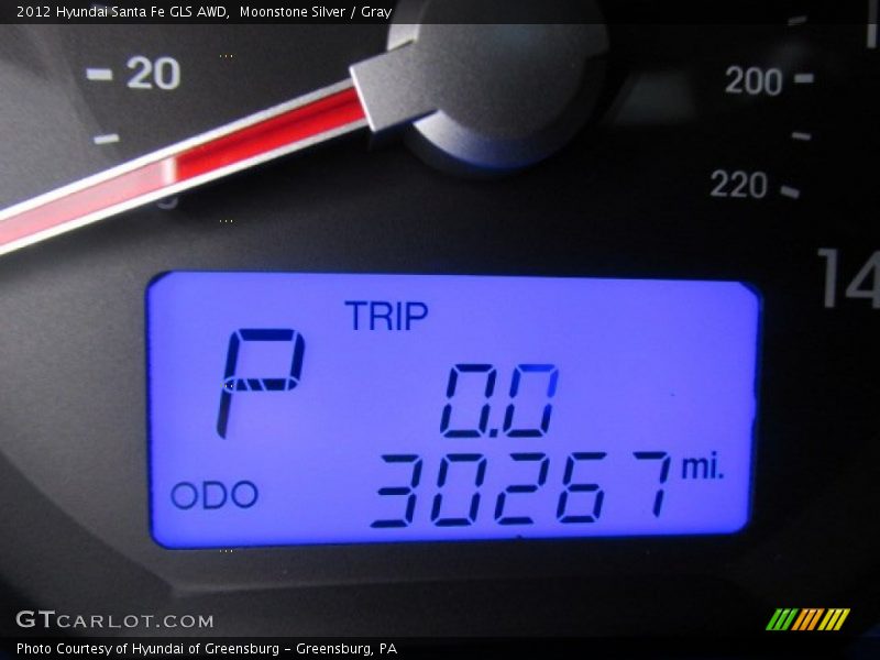 Moonstone Silver / Gray 2012 Hyundai Santa Fe GLS AWD
