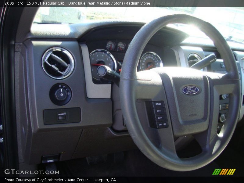 Dark Blue Pearl Metallic / Stone/Medium Stone 2009 Ford F150 XLT Regular Cab