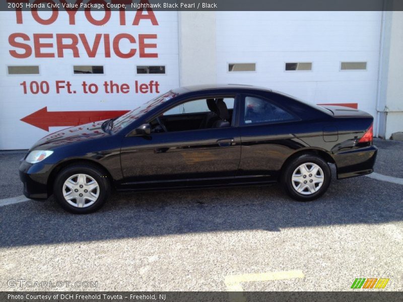 Nighthawk Black Pearl / Black 2005 Honda Civic Value Package Coupe