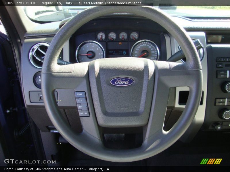 Dark Blue Pearl Metallic / Stone/Medium Stone 2009 Ford F150 XLT Regular Cab