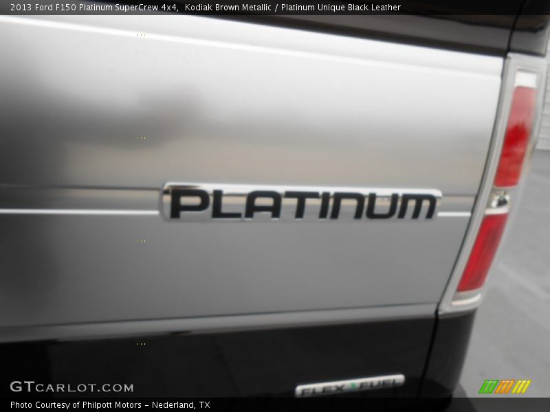 Kodiak Brown Metallic / Platinum Unique Black Leather 2013 Ford F150 Platinum SuperCrew 4x4