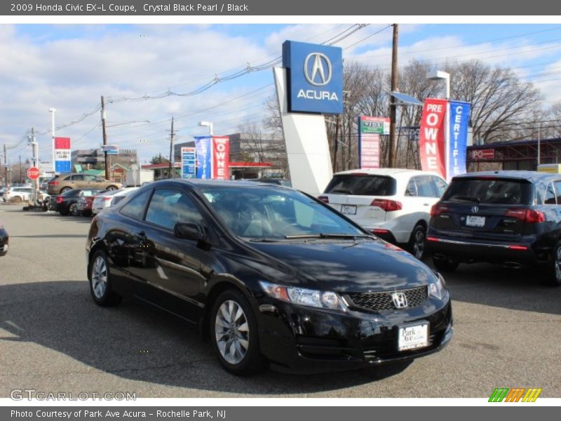 Crystal Black Pearl / Black 2009 Honda Civic EX-L Coupe