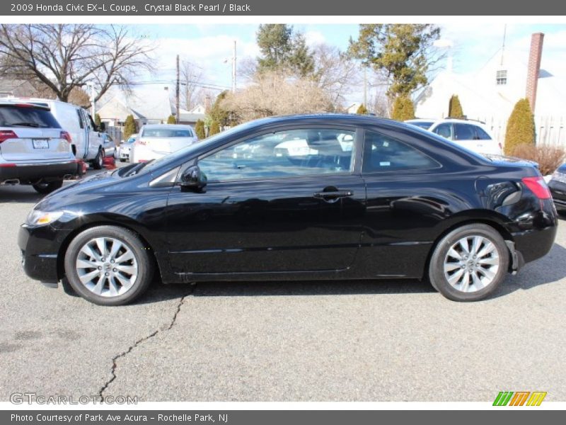 Crystal Black Pearl / Black 2009 Honda Civic EX-L Coupe