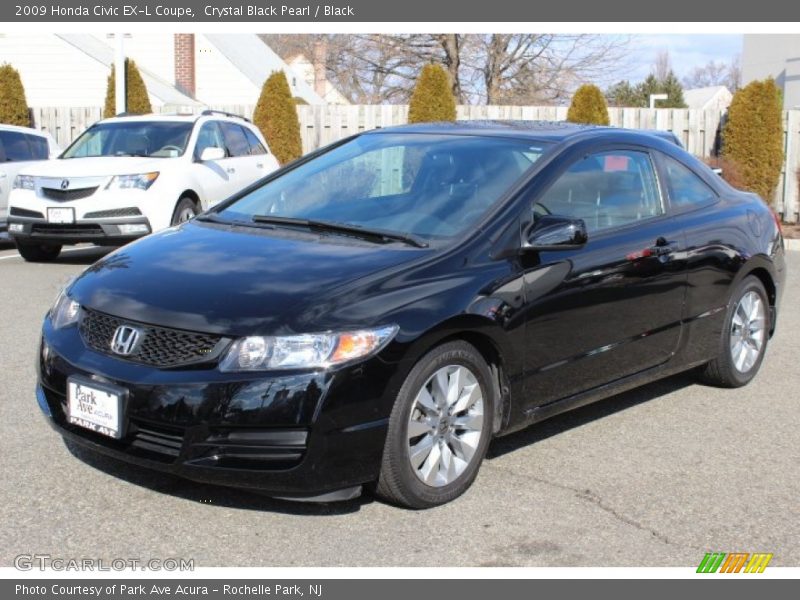 Crystal Black Pearl / Black 2009 Honda Civic EX-L Coupe