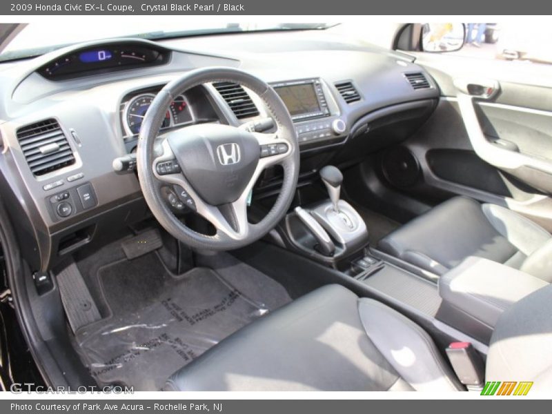 Crystal Black Pearl / Black 2009 Honda Civic EX-L Coupe