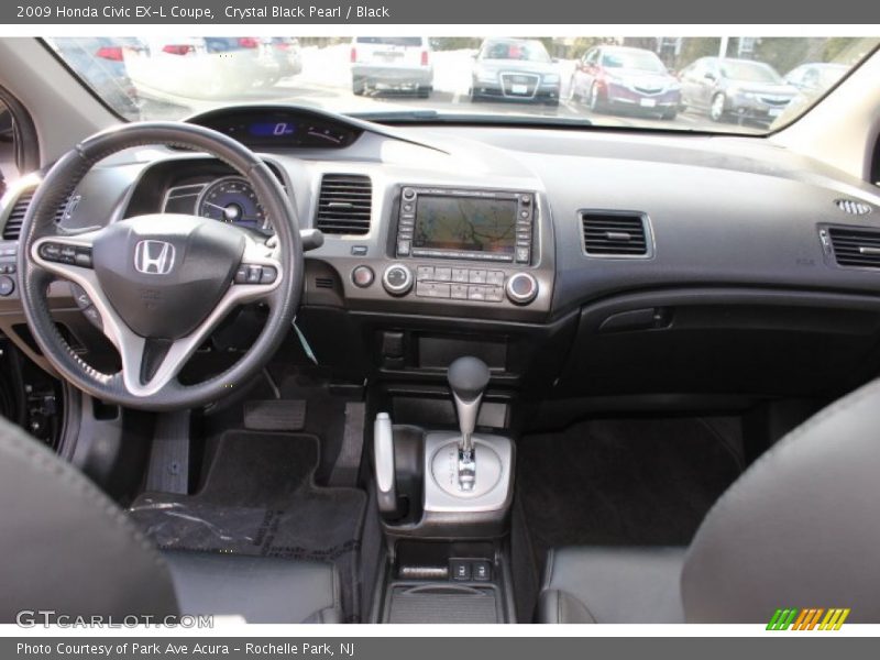 Crystal Black Pearl / Black 2009 Honda Civic EX-L Coupe