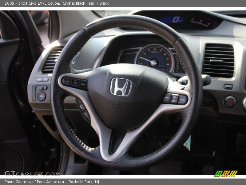 Crystal Black Pearl / Black 2009 Honda Civic EX-L Coupe